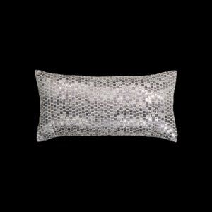 Canaan MOSAIC SILVER NICKEL METALLIC PILLOW 14 x 26" NWT
